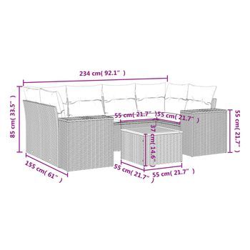 Conjunto De Comedor Para Jardín Exterior (incluye Cojines, Juego De 7 Piezas)