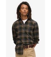 superdry para hombre m4010727a camisa lenador verde xxl casual algodon manga larga