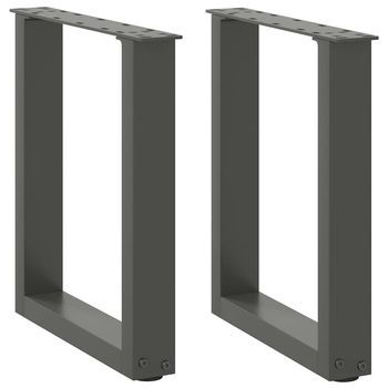 Patas Para Mesa De Centro En Forma De U 2 Uds | Patas Para Mesa Antracita Acero Cfw106383