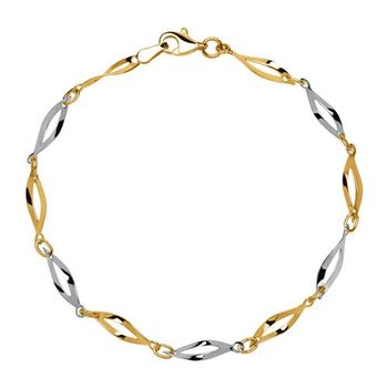 8 quilates pulsera bicolor de oro