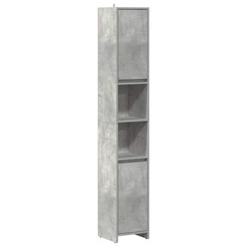 Armario Baño Madera Contrachapada Gris Hormigón 30x30x183,5 Cm Vidaxl