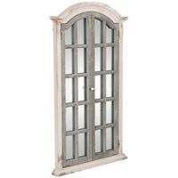 espejo de pared de madera blanco y verde 73x7x122 cm