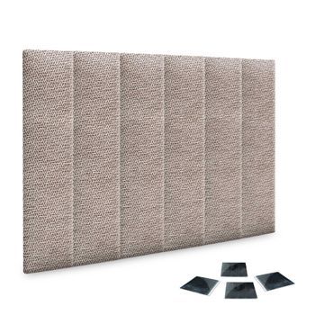 Dhome Juego De 6 Paneles Tapizados De Tela De Lujo Pack Autoadhesivos Para Pared Acústicos Absorbentes Protección (ethnic Brown, 60x30cm, X6)