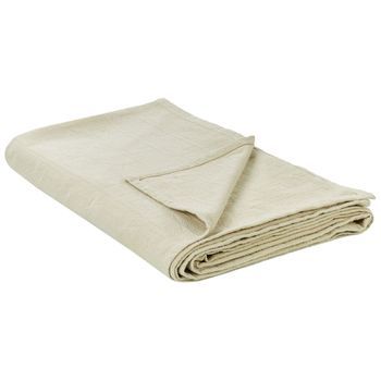 Colcha Decorativa Ropa De Cama Algodón 200 X 220 Cm Beige Maraka
