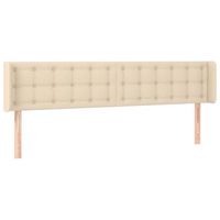 cabecero cama mueble de dormitorio con led de tela 163 x 16 x 7888 cm crema m020008834