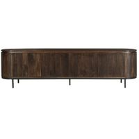 mueble de tv de 210 cm en madera maciza marron