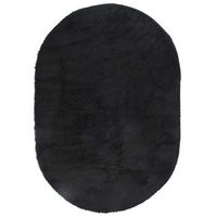 alfombra peluda de pelo largo navarra negra 300x200cm poliester vidaxl