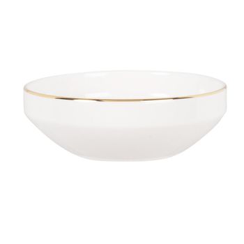 Cuenco de porcelana color blanco y dorado