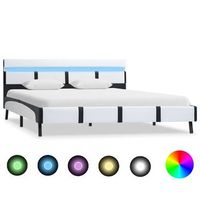 estructura de cama con led sin colchon cuero blanco 140x200 cm vidaxl