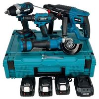 pack herramientas 4 en 1 hd 98v con 3 baterias - taladro amoladora impacto y demoledor