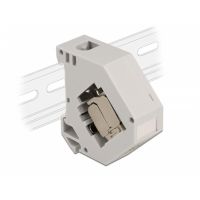 adaptador de carril din con modulo keystone rj-45 hembra cat6a lsa delock