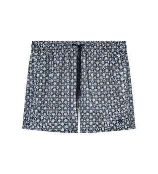 Emporio Armani para hombre. EM000583_AF20439 Bañador corto con mezcla de estampados marino (XXL), Beachwear, Poliéster