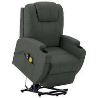 sillon elevable de cuero sintetico gris antracita vidaxl