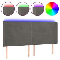 cabecero cama con led  panel de cabecera de terciopelo gris oscuro 163x16x118128 cm
