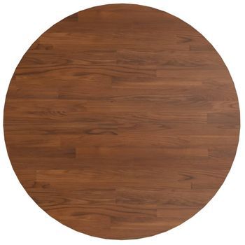 Tablero De Mesa | Tablero Escritorio Redonda Madera De Roble Marrón Oscuro Ø70x1,5cm