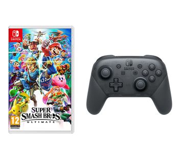 NINTENDO SWITCH Super Smash Bros. Ultimate & Switch Pro Controller Bundle, Transparent