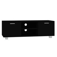 mueble para tv  mueble de salon  gabinete de tv madera contrachapada negro 120x405x35 cm
