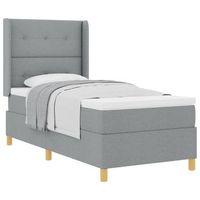 cama tipo box spring con cabecera gris claro 90 x 200 cm tela vidaxl