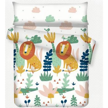 Textil-Home - Juego de Funda Nórdica Infantil de Microfibra de Poliéster Suave - Funda Edredón, Bajera y Funda de Almohada - Cama 90 150x220