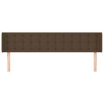 Cabecero Cama Mueble De Dormitorio De Tela Oscuro 163 X 16 X 78/88 Cm Marrón M02_0007607