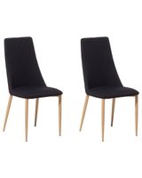 conjunto de 2 sillas de comedor  tela negro