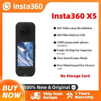 Nueva Cámara de Acción Insta360 X5 8K 30Fps 2025, Lente Intercambiable, Triple Chip AI, Superioridad en Baja Luminosidad, 185 Minutos de Duración de la Batería, Insta 360 X5