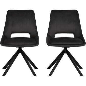 Dupi Sillón De Comedor Calpe, Butaca Tapizado En Antelina, Diseño Moderno, 59x49x83 Cm (pack 2 Unidades, Gris Velvet)