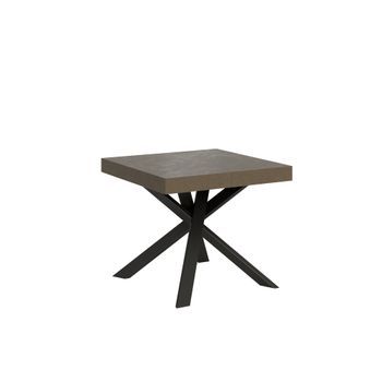 Mesa Extensible 90x90/194 Cm Clerk Tapa Gris Paloma Patas Antracita