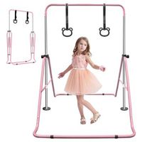 barra de gimnasia - equipo de entrenamiento infantil - hierro - rosa 145x100x130cm