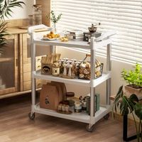 carrito auxiliar de pp aleacion de aluminio homcom 88x44x93cm blanco