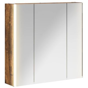 Armario Con Espejo De Baño Roble Ahumado 63,5 X 15,5 X 60,5 Cm Vidaxl
