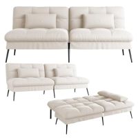 sofa cama con funcion de cama funda futon plegable sofa cama sofa esquinero cama invitados sofa 3 plazas con respaldo ajustable en tela - beige