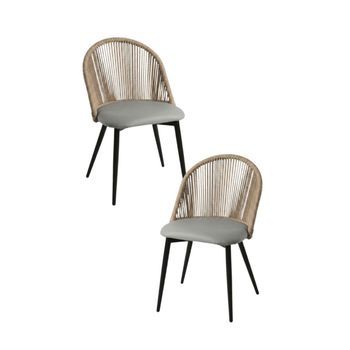Pack 2 Sillas Misal De Terciopelo 74*47*47 Cm - Gris Oscuro