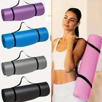 1 paquete - 6  8  10 mm de espesor estera de yoga solida 183 x 61 cmtpe estera de yoga antideslizante con correa