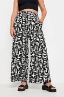 yours pantalones anchos de estampado negro mujer curvy y tallas grandes yours