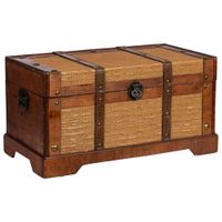 baul de madera marron 43x23x22 cm