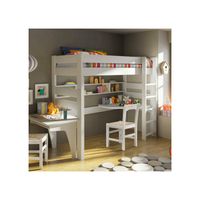mathy by bols high sleeper bed in dominique design with corner desk - 186cm high - mathy artichoke