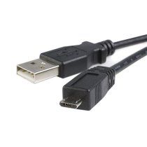 Cable Adaptador de 1m USB A Macho a Micro USB B Macho para TelÃ©fono MÃ³vil Carga y Datos - Negro
