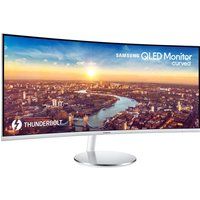 samsung c34j791 quad hd 34 curved led monitor - white  silver white