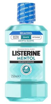 Listerine Mentol Enjuague Bucal Sin Alcohol Sabor Menta Suave 250 ml
