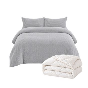 Pack Funda Nórdica Coralina Gris Y Relleno Nórdico Cama 90cm (150x220cm) Donegal Collections