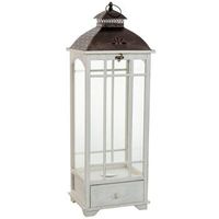 farol de madera blanco 32x26x92h cm