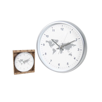 reloj de pared con mapa del mundo 30 cm r diseno elegante marco plateado decorativo y sofisticado rr