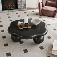mesa de centro - mueble para salon - mdf y plastico - negro 79x79x31cm