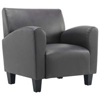 sillon de cuero sintetico gris vidaxl