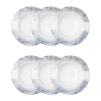 Set 6 Plato Pasta 30cm Polaris Hydrozero 30cm Bidasoa Polaris Hydrozero - Azul Apto Microondas