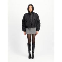 alpha industries chaquetas 258010 ma-1 cropped loose-03 black para mujer