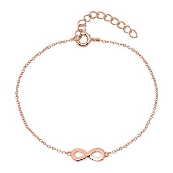 Pulsera infinita de plata 925 chapada en oro rosa
