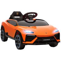 aiyaplay coche electrico para ninos licencia lamborghini con claxon y mando a distancia 1015x49x43 cm naranja   aosom espana