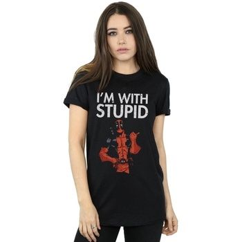 Marvel Camiseta I'm With Stupid para mujer